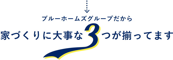 ブルーホームズグループだから家づくりに大事な3つが揃ってます